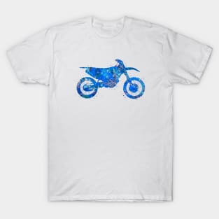 Motocross watercolor blue art T-Shirt